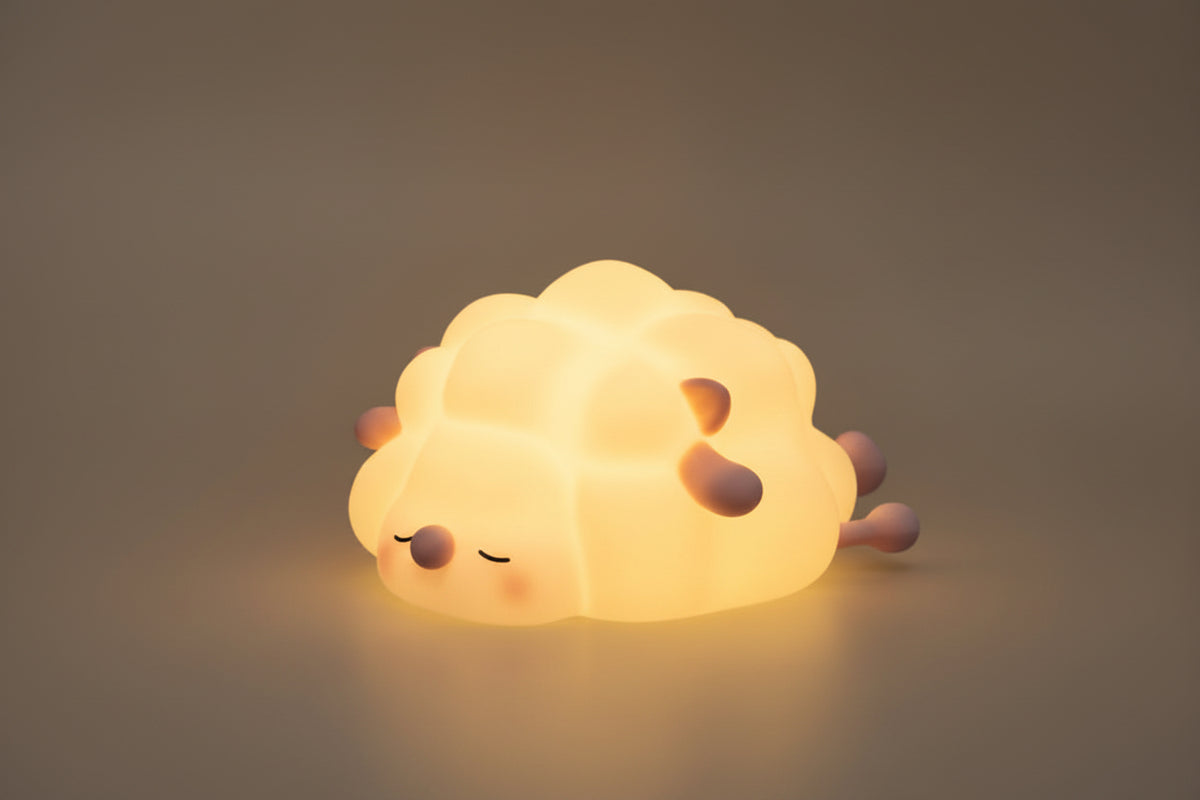 Sheep Silicone Rechargeable Night Light - pink silicone sheep warm glow USB rechargeable bedroom night light | Lumafye