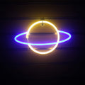 Bedroom Neon Decoration Night Light - saturn ring neon sign gold yellow | Lumafye