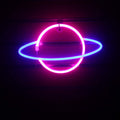 Bedroom Neon Decoration Night Light - saturn ring neon sign blue pink | Lumafye