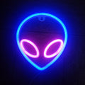 LED Neon Wall Modeling Light - blue alien face LED neon wall modeling light variant | Lumafye