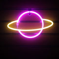 Bedroom Neon Decoration Night Light - saturn ring neon sign pink purple | Lumafye