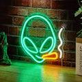 LED Neon Wall Art Light - green alien crown LED neon wall sign bedroom decor | Lumafye