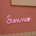 Summer Window LED Modeling Lamp - pink Summer neon script sign wall mounted terracotta bedroom USB powered | Lumafye