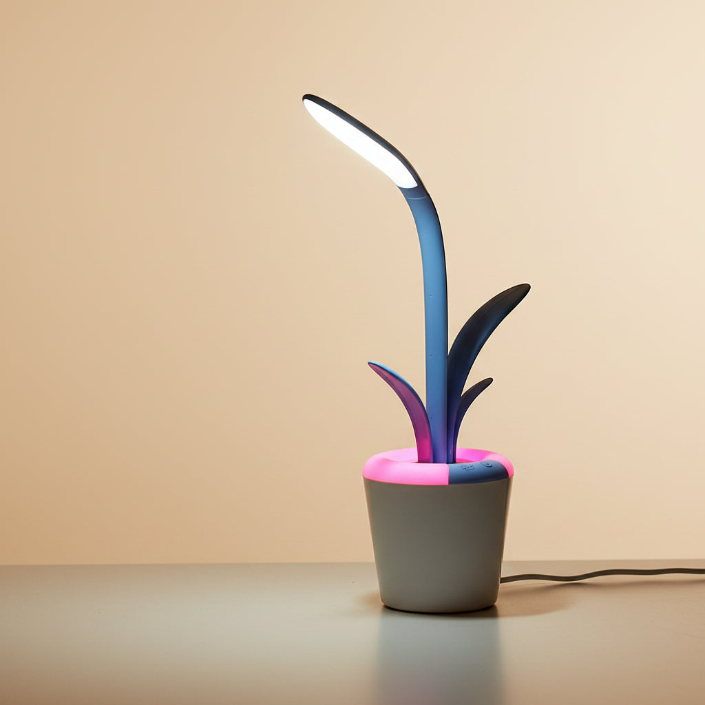 Modern USB LED Desk Lamp - pink and blue USB LED desk lamp study workspace | Lumafye