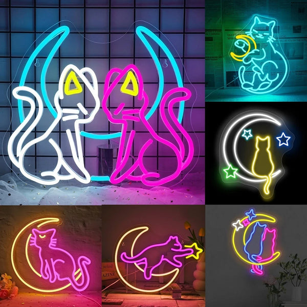 Celestial Cat Neon Glow Sign