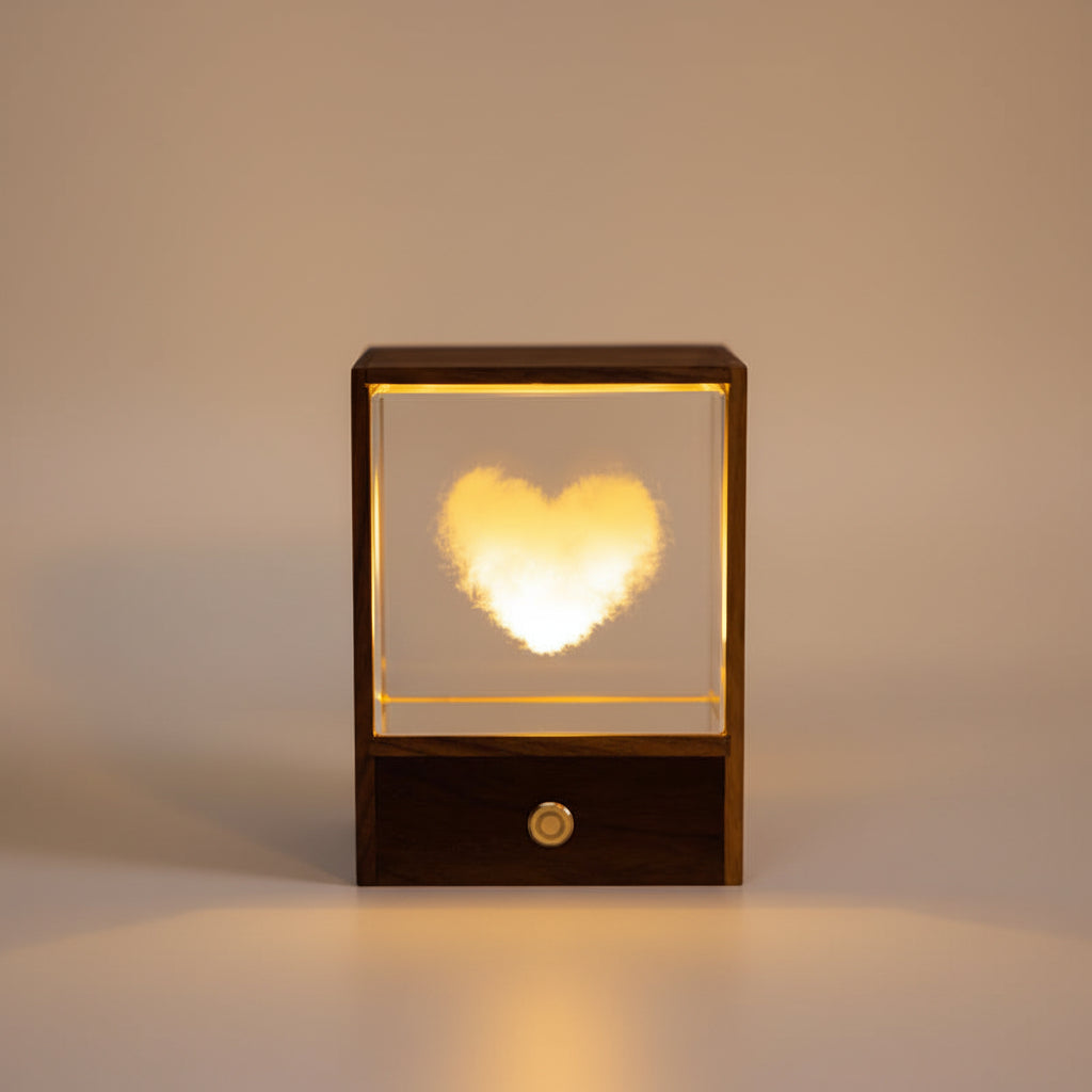 Crystal ball wooden base ambient light gift presentation