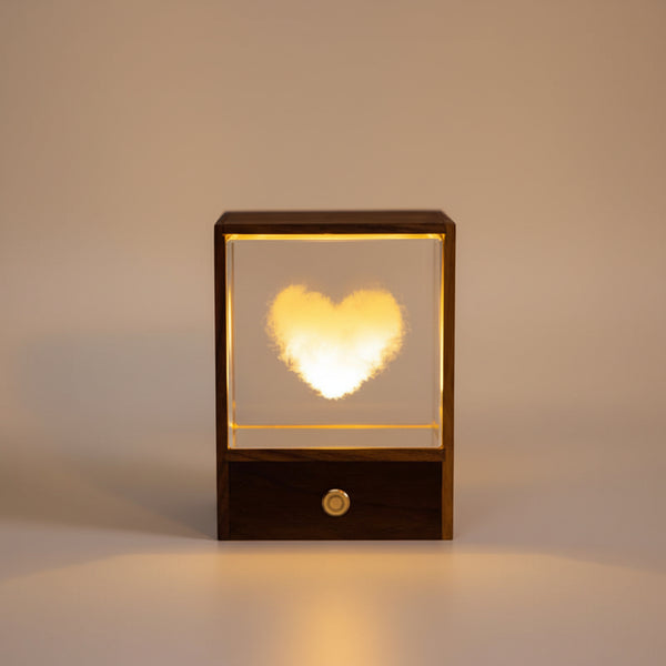 Crystal ball wooden base ambient light gift presentation