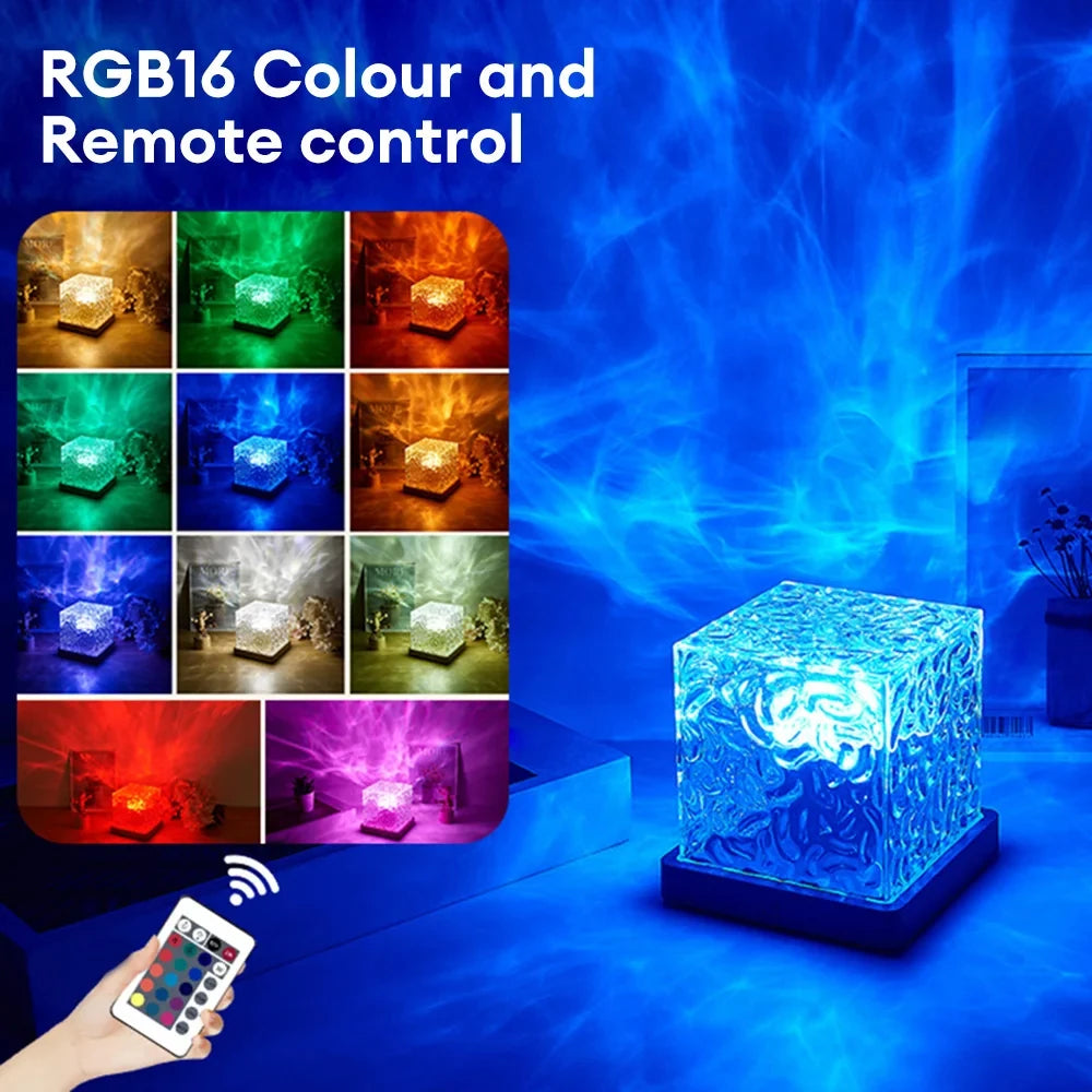 Flame Ripple Crystal Lamp